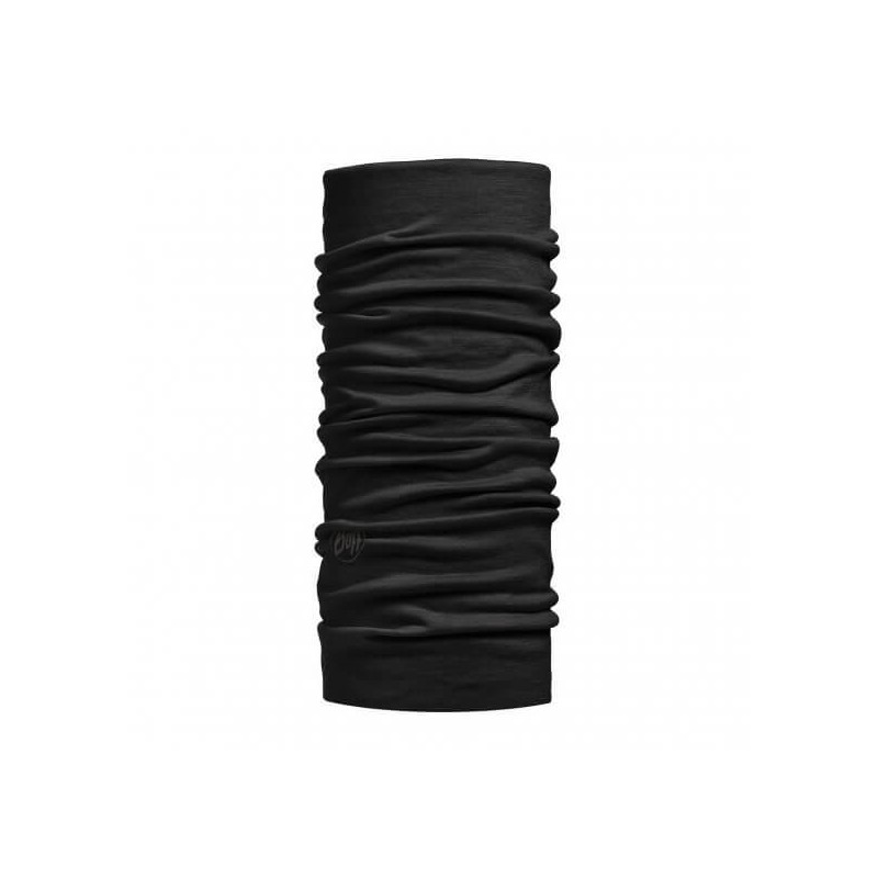 Merinowolle Multifunktionstuch Lightweight Solid Black